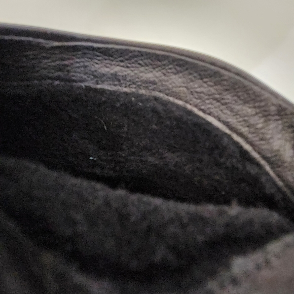 UGG Western Wool Lined Ankle,Charlotte Black Leather Zip Comfort Boots Womens 8 - Picture 6 of 10